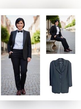 Banana Republic Blazer Jacket wool black Made in Italy long line Sz 8